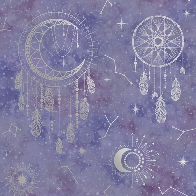 Dreamcatcher Wallpaper Purple / Silver Holden 13331
