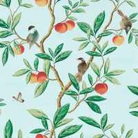 Harlequin Ella Wallpaper Sky / Fig Leaf / Nectarine HDHW112908