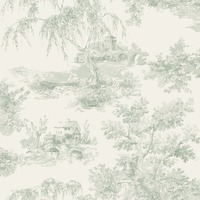 Toile Trees Wallpaper Green World of Wallpaper A69801