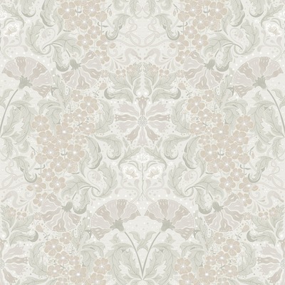 Hjarterum Ojvind Arts and Crafts Inspired Wallpaper Taupe Olive Cream Galerie 83118
