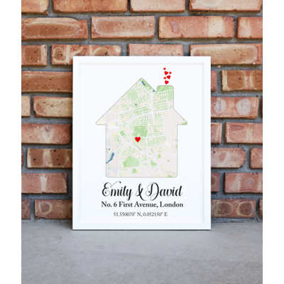Personalised Home - House Map Picture Gift