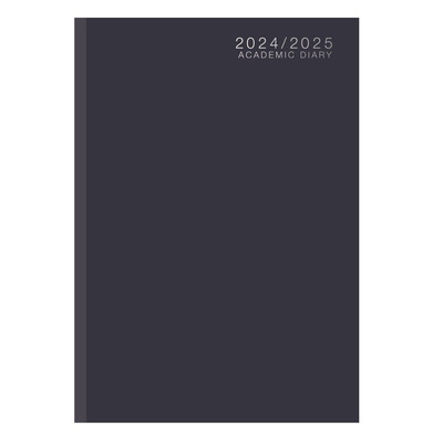 2024-2025 Academic A4 Week To View Mid Year Hardback Diary - NAVY BLUE