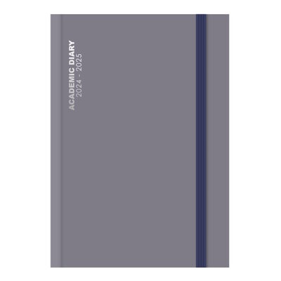 2024/2025 Academic A4 Day A Page Mid Year Hardback Diary - GREY