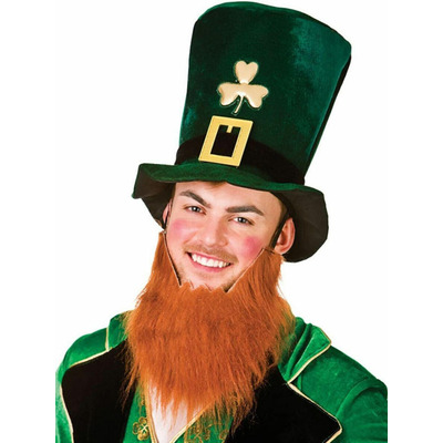 Leprechaun Top Hat With Attached Beard St Patrick’s Fancy Dress - TWO HATS