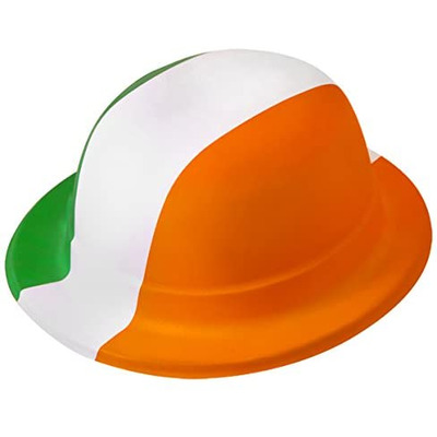Irish Ireland flag Colours St Patricks Day Plastic Bowler Hats - One Hundred