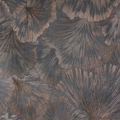 Leaf Textured Vinyl Wallpaper Charcoal Erismann 10373-47
