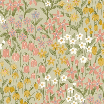 Bluebell Wood Wallpaper Sage Green World of Wallpaper WOW116
