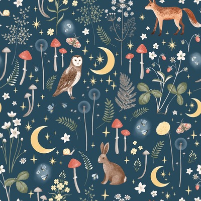 Catherine Lansfield Enchanted Twilight Wallpaper Navy Muriva 206532

