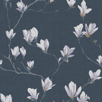 Laura Ashley Magnolia Grove Wallpaper Dusky Seaspray Blue 113355
