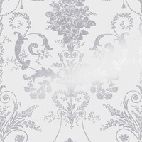 Laura Ashley Josette Metallic Damask Wallpaper Silver 113379