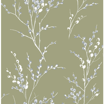 Laura Ashley Pussy Willow Wallpaper Moss Green 121074
