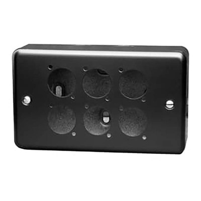 Double Gang Plate and Box for D Series Connectors - 6 Way Horizontal