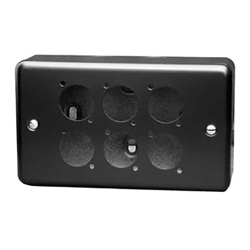 Double Gang Plate and Box for D Series Connectors - 6 Way Horizontal