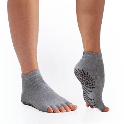Gaiam Fingerless Anti-Slip Yoga Socks - Grey
