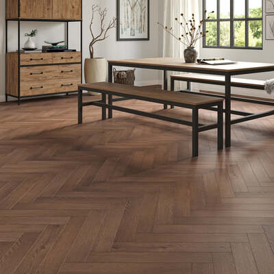 Prato 8mm Richmond Oak Herringbone Laminate – Lusso