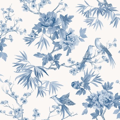 Amelie Chinoiserie Bird Wallpaper Blue / White Rasch 260554
