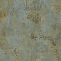 Galvanised Metal Textured Vinyl Wallpaper Blue / Green Grandeco 186405
