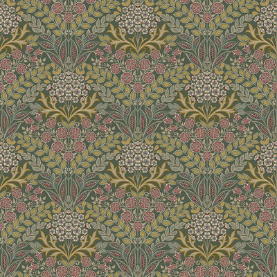 Belvedere Floral Damask Wallpaper Green Grandeco 202303

