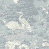 Izumi Crane Wallpaper Blue Belgravia 742