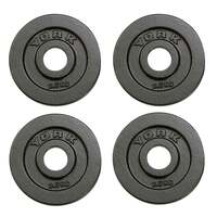 York 4x 2.5kg Hammertone Cast Iron Olympic Plates
