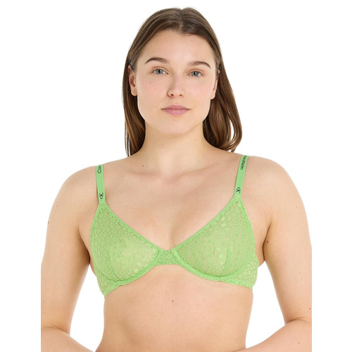 Calvin Klein Lace Unlined Demi Bra - Fabulous Green