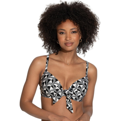 Pour Moi Casablanca Lightly Padded Front Tie Bikini Top - Mono