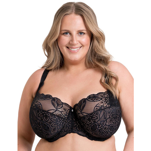 Curvy Kate Lovelace Side Support Balcony Bra - Black/Taupe