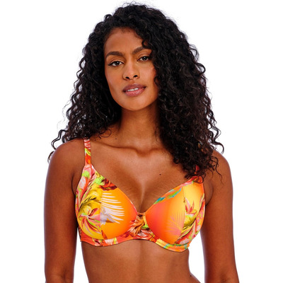 Freya Miami Sunset Plunge Bikini Top - Papaya - 30FF
