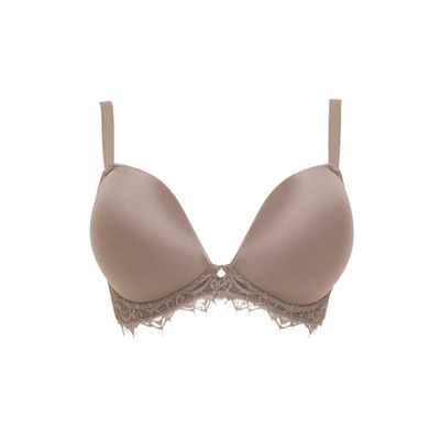 Figleaves Smoothing Non Wired Lace Bra - Mocha - 32FF

