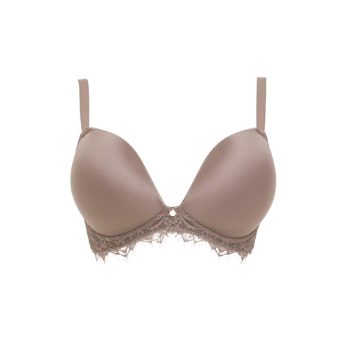 Figleaves Smoothing Non Wired Lace Bra - Mocha