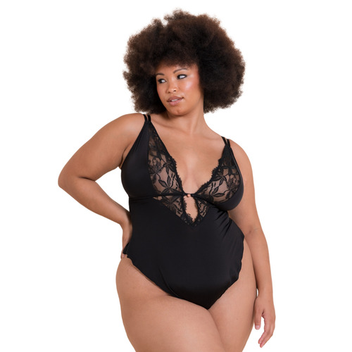 Scantilly By Curvy Kate Embrace Lace Teddy - Black