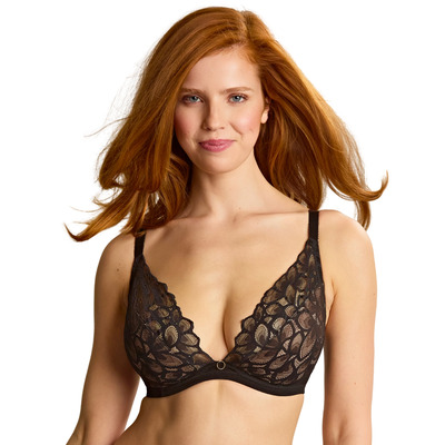 Panache Allure Demi Plunge Bra - Black/Latte