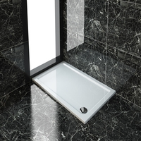 ELEGANT 1200x800x40mm Ultra- Slim Stone Resin Rectangle Shower Tray + 90mm Waste