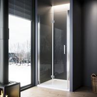 ELEGANT 1000mm Frameless Bifold Hinged Shower Door 6mm Tempered Glass Shower Screen