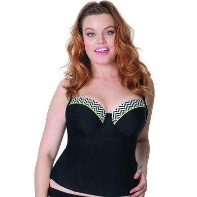 Curvy Kate Hypnotic Balcony Tankini Top - Monochrome