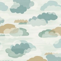 Figari Clouds Wallpaper Teal Grandeco LD2009