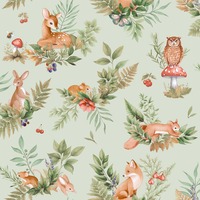 Forest Friends Wallpaper Sage Green Holden 14121