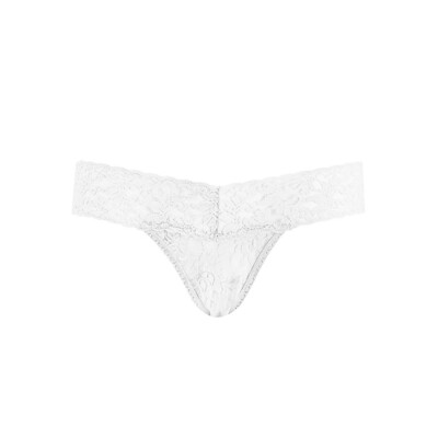 Signature Rolled Lace Thong - White