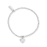 Image of Cute Charm Bracelet With Heart - Silver