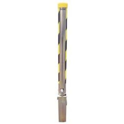 Autolok Removable Padlockable Round Parking Post  - Yellow/Black and Gold