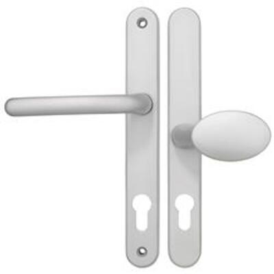 Fab & Fix Balmoral    Centres/PZ: 62mm (pad side) 92mm (lever side)  Screw Centres: 212mm  Backplate: 243mm x 30mm   - Silver