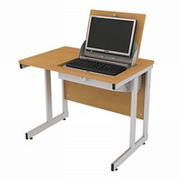 Image of SmartTop ICT Computer Desk 900mm Right Hand Maple