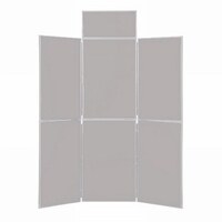 Image of 6 Panel Folding Display Stand Grey Frame/Grey Fabric
