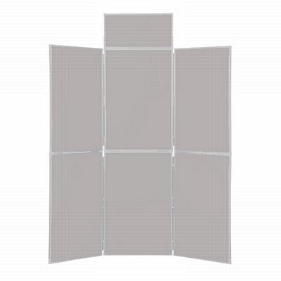 6 Panel Folding Display Stand Grey Frame/Grey Fabric