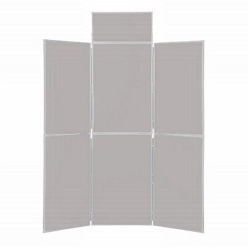 6 Panel Folding Display Stand Grey Frame/Grey Fabric