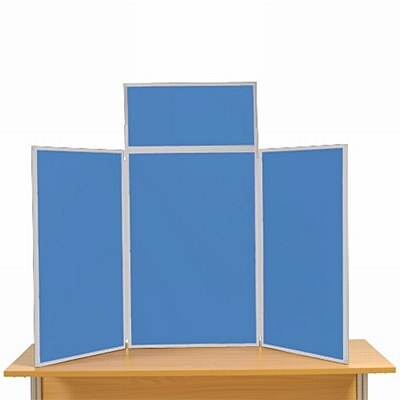 3 Panel Maxi Desk Top Display Stand Black Frame/Blueberry Fabric
