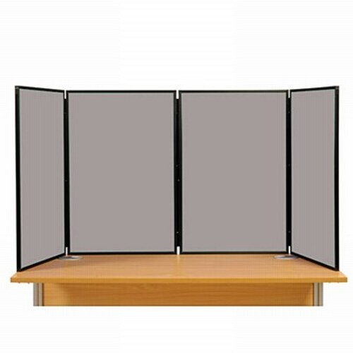 4 Panel Maxi Desk Top Display Stand Black Frame/Grey Fabric