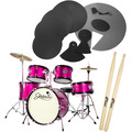 Click to view product details and reviews for Tiger Junior 5 Piece Pink Drum Kit With Silencer Pads.