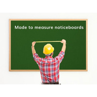 Image of Made to Measure Felt Noticeboard Up to 1800x1200mm Green Fabric Oak Frame