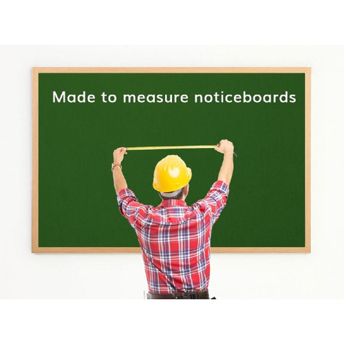Made to Measure Felt Noticeboard Up to 1500x1200mm Green Fabric Oak Frame